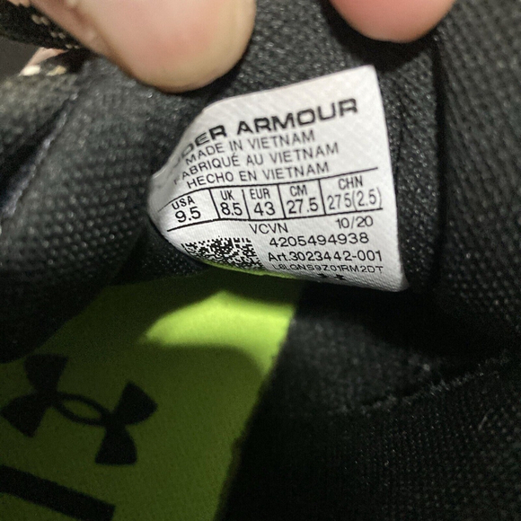 Under Armour Leadoff Baseball Softball Cleats Men 9.5 Black White Uk 8.5 Eur 43 - Picture 6 of 8